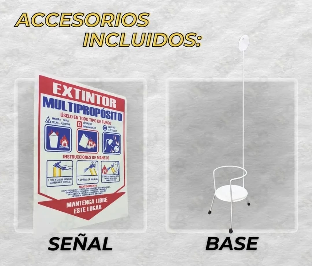 Señal y base para extintor
